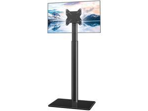 Zell Universal Tv Stand Monitor With Mount 100 Degree Swivel Height Adjustable And Tilt Function For 19 To 43 Inch Lcd Led Oled TvsSpace Saving Standing Bedroom Living Room CornerBlack