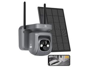 Zell 2K Security Cameras Wireless Outdoor Solar Powered Camera Surveillance Exterieur Wifi Camera With Night Vision For Home Security Pir Motion Sensor TwoWay Audio CloudSd Ip66