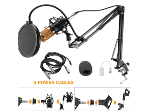BM800 Condenser Microphone Kit Studio Pro Audio Recording Arm Stand Shock Mount