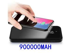 Power Bank 900000mAh Qi Wireless External Battery Charger Portable Fast Charging