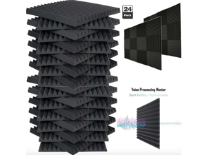 24 Pack Acoustic Foam Soundproof Panels Studio Wedge Tiles Charcoal 1"x 12"x 12" 24 Pack Acoustic Foam Soundproof Panels Studio Wedge Tiles Charcoal 1"x 12"x 12"