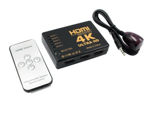 5 Port HDMI Switch 4K UHD Splitter Box Hub Remote Control PS4 XBOX Bluray TV 5 Port HDMI Switch 4K UHD Splitter Box Hub Remote Control PS4 XBOX Bluray TV