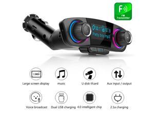 Wireless Auto Handsfree Car AUX Audio Receiver FM Adapter USB Charger LCD Screen Wireless Auto Handsfree Car AUX Audio Receiver FM Adapter USB Charger LCD Screen
