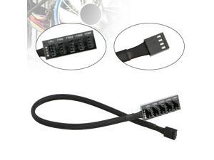 Molex 4-Pin to 4 Case Cooling Fan 3-Pin Computer Fan Multi-Fan Out Power Adapter Converter Cable Speed Reduction Speed Control Line 2X12V 1X5V 2-Pack 1X7V