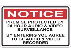 StickerTalk Audio and Video Surveillance Vinyl Sticker, 5 inches by 3 inches StickerTalk Audio and Video Surveillance Vinyl Sticker, 5 inches by 3 inches