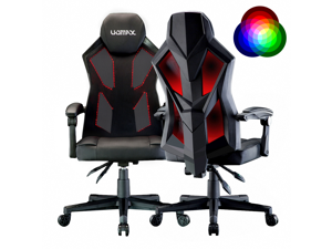UOMAX Gaming Chair, Reclining Racing Chair with LED Lights, Ergonomic Computer Chair with Lumbar Support, Adjustable PC Gamer Chair with Mesh Back (RGB) UOMAX Gaming Chair, Reclining Racing Chair with LED Lights, Ergonomic Computer Chair with Lumbar Support, Adjustable PC Gamer Chair with Mesh Back (RGB)