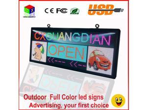 WIFI full color LED sign 18''X40''/ support scrolling text LED advertising screen / programmable image video outdoor LED display