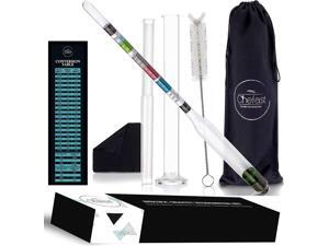 Chefast Hydrometer and Glass Test Jar for Wine, Beer, Mead and Kombucha - Combo Set of Brewing Hydrometer, Alcohol Test Tube, Cleaning Brush, Cloth and Storage Bag - ABV, Brix and Gravity Tester Kit Chefast Hydrometer and Glass Test Jar for Wine, Beer, Mead and Kombucha - Combo Set of Brewing Hydrometer, Alcohol Test Tube, Cleaning Brush, Cloth and Storage Bag - ABV, Brix and Gravity Tester Kit