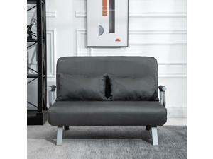Two Person Convertible Sofa Bed Twin Lounge Couch Folding Arm Grey Two Person Convertible Sofa Bed Twin Lounge Couch Folding Arm Grey