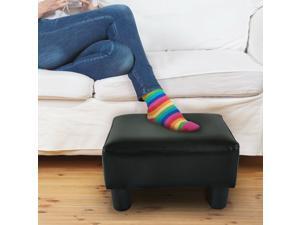 Modern Small PU Leather Ottoman Footrest Sofa Bench Stool Rectangle Black Modern Small PU Leather Ottoman Footrest Sofa Bench Stool Rectangle Black
