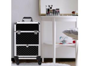 Upright Studded Make up Travel Train Case Black Upright Studded Make up Travel Train Case Black