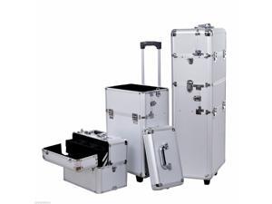 3-in-1 Makeup Box Organizer Cosmetic Trainer Case Portable Aluminum 3-in-1 Makeup Box Organizer Cosmetic Trainer Case Portable Aluminum