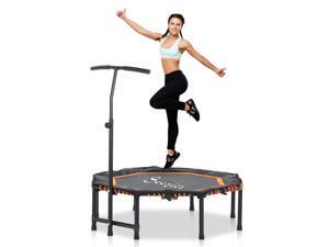 Trampoline Outdoor Bouncer Jumper w/ 3-Level Adjust Handle Adult Kids - Orange Trampoline Outdoor Bouncer Jumper w/ 3-Level Adjust Handle Adult Kids - Orange