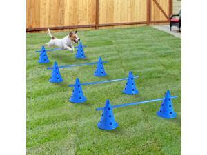 Dog Agility Equipment Agility Training Gear 8 Cones 4 Rods Starter Kit Blue Dog Agility Equipment Agility Training Gear 8 Cones 4 Rods Starter Kit Blue