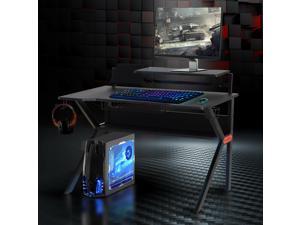 Gaming Desk Computer Table for Gamer W/ Cup Holder, Headphone Hook and Surge Gaming Desk Computer Table for Gamer W/ Cup Holder, Headphone Hook and Surge