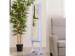 LED Mirrored Jewelry Cabinet Floor Standing Organizer Angle Adjustable LED Mirrored Jewelry Cabinet Floor Standing Organizer Angle Adjustable