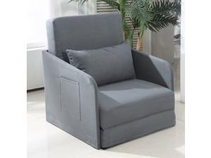 Single Sofa Bed Armchair Soft Floor Sleeper Lounger Futon Couch with Pillow Single Sofa Bed Armchair Soft Floor Sleeper Lounger Futon Couch with Pillow