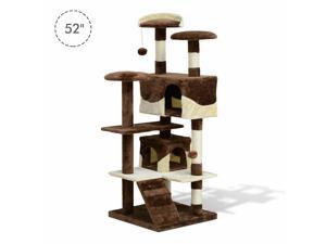 52" Cat Scratching Tree Large Kitten Play House Activity Center Pet Furniture 52" Cat Scratching Tree Large Kitten Play House Activity Center Pet Furniture