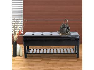 Faux Leather Bench Shoe Rack 3-seater Storage Ottoman Furniture Brown Faux Leather Bench Shoe Rack 3-seater Storage Ottoman Furniture Brown