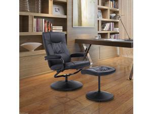 Adjustable Swivel Recliner Chair Executive Armchair Lounge Ottoman BK Adjustable Swivel Recliner Chair Executive Armchair Lounge Ottoman BK