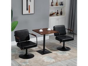2-Piece Height Adjustable Swivel Vintage Look Chair with Metal Frame PU Surface 2-Piece Height Adjustable Swivel Vintage Look Chair with Metal Frame PU Surface