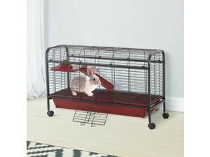 42” Rolling Pet Cage Set for Small Animals with Ramp Feeder Rabbit Guinea Pig 42” Rolling Pet Cage Set for Small Animals with Ramp Feeder Rabbit Guinea Pig
