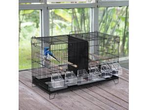 Flight Bird Cage 4 Doors 6 Food Boxes 4 Perch Pole Metal PP Pine Flight Bird Cage 4 Doors 6 Food Boxes 4 Perch Pole Metal PP Pine