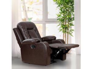 Manual Recliner Chair Padded Lounge Sofa Overstuffed Home Office Brown Manual Recliner Chair Padded Lounge Sofa Overstuffed Home Office Brown