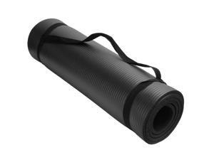 NEW Exercise Yoga Mat with Carrying Strap for Yoga, Pilates, Fitness, Gym, Black NEW Exercise Yoga Mat with Carrying Strap for Yoga, Pilates, Fitness, Gym, Black