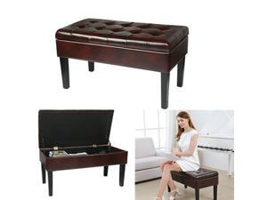 31" Rectangular Faux Leather Storage Ottoman Bench Footrest, Large, Brown 31" Rectangular Faux Leather Storage Ottoman Bench Footrest, Large, Brown