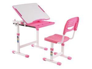 ® Adjustable Children's Study Desk Chair Set Child Kids Table, Pink ® Adjustable Children's Study Desk Chair Set Child Kids Table, Pink