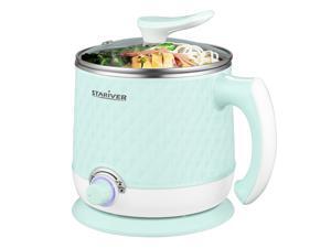 Stariver Electric Hot Pot, Electric Cooker, 1.8L Multi-Functional Mini Pot for Noodles, Soup, Porridge, Dumplings, Eggs, Pasta with Keep Warm Function, Over Heating and Boil Dry Protection, Green Stariver Electric Hot Pot, Electric Cooker, 1.8L Multi-Functional Mini Pot for Noodles, Soup, Porridge, Dumplings, Eggs, Pasta with Keep Warm Function, Over Heating and Boil Dry Protection, Green