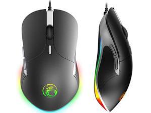 RGB Wired Gaming Mouse 6400 DPI Backlit Optical Ergonomic, 6 Buttons & 6-Speed Adjustable DPI