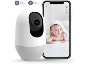 Baby Monitor, WiFi Pet Camera Indoor, 360-degree Wireless IP Nanny Camera, 1080P Home Security Camera, Motion Tracking, IR Night Vision, Works with Alexa, Two-Way Audio, Motion & Sound Detection