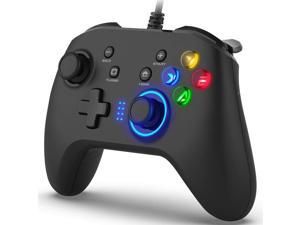 Wired Gaming Controller, Joystick Gamepad with Dual-Vibration PC Game Controller Compatible with PS3, Switch, Windows 10/8/7 PC, Laptop, TV Box, Android Mobile Phones, 6.5 ft USB Cable
