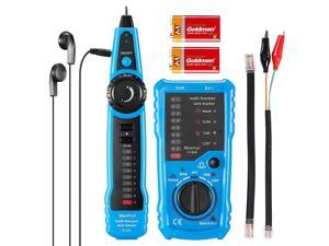 Network Cable Tester, RJ11 RJ45 Line Finder, Wire Tracker Multifunction with Probe, Ethernet LAN Network Cable Maintenance Collation, Telephone Line Test, Earphone