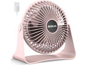Faraday USB Desk Fans 5 Inches Portable Table Fans 360° Head Rotation Small Personal Desktop Fan for Home Office Black 3 Speeds 