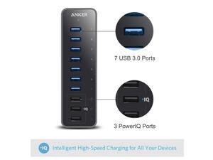 10 Port USB 3.0 Hub, 7 USB 3.0 Ports and 3 PowerIQ Charging Ports , Super Speed 5Gps 60W Data Hub for Macbook, Mac Pro / mini, iMac, XPS, Surface Pro, iPhone 8, 7, 6s Plus, iPad Air 2, Galaxy Series 10 Port USB 3.0 Hub, 7 USB 3.0 Ports and 3 PowerIQ Charging Ports , Super Speed 5Gps 60W Data Hub for Macbook, Mac Pro / mini, iMac, XPS, Surface Pro, iPhone 8, 7, 6s Plus, iPad Air 2, Galaxy Series
