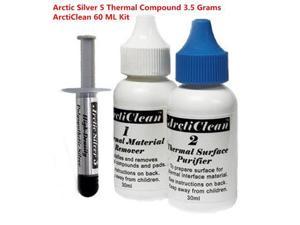 Thermal Compound Paste, Arctic Silver 5 Thermal Compound 3.5 Grams with ArctiClean 60 ML Kit , Easy to Use and Cleans heatsinks and other computer components in under a minute