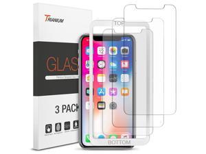 (3 Packs) Screen Protector Designed for Apple iPhone XS & iPhone X 2018 2017 Premium HD CLARITY 0.25mm Tempered Glass Screen Protector with Alignment Case Frame [3D Touch] (3-Pack)