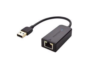 High Performance Network Adapter, USB to Ethernet Adapter (USB 2.0 to Ethernet / USB to RJ45) Supporting 10 / 100 Mbps Ethernet Network in Black