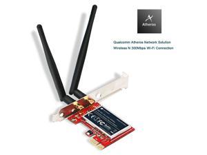 Adiven Wireless N 2.4GHz 300Mbps PCIe Wireless Network Adapter for Windows 10 8.1 8 7 XP Server(32/64bit) and Linux PCs,PCIe WiFi Card,PCIe WiFi Adapter