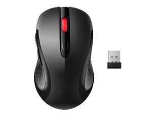 2.4G Wireless Mouse Wireless Optical Laptop Mouse with USB Nano Receiver, 6 Buttons,5 Adjustable DPI Levels,15 Months Battery Life, Ideal for Work, Study and Sport Fan