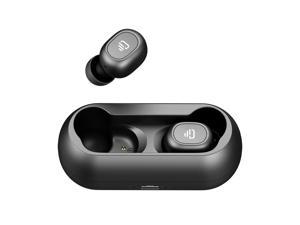Black-Plus Bluetooth 5.0 Wireless Earbuds, Zeus Air True Wireless Headphone HiFi Stereo Sound Mini in-Ear Sweatproof Headset (One-Button Control, 4 hrs Playtime, Auto Pairing)