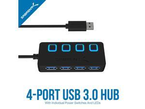 USB HUB, 4-Port USB 3.0 Hub with Individual Power Switches, LED Indicators Each Port , USB HUB Transfer Speeds up to 5Gbps, Compatible USB 2.0 / 1.1,Plug & Play and Hot Swappable USB HUB, 4-Port USB 3.0 Hub with Individual Power Switches, LED Indicators Each Port , USB HUB Transfer Speeds up to 5Gbps, Compatible USB 2.0 / 1.1,Plug & Play and Hot Swappable