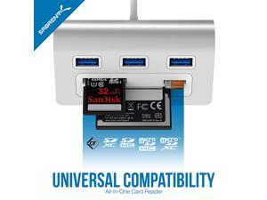 Aluminum USB 3.0 Hub, USB 3.0 HUB with Card Reader, Multi-Function 3 Port Aluminum USB 3.0 Hub with Multi-In-1 Card Reader (12" cable) for All Aluminum USB 3.0 Hub, USB 3.0 HUB with Card Reader, Multi-Function 3 Port Aluminum USB 3.0 Hub with Multi-In-1 Card Reader (12" cable) for All