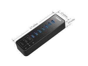 10 Port USB 3.0 Hub, 7 USB 3.0 Ports and 3 PowerIQ Charging Ports , Super Speed 5Gps 60W Data Hub for Macbook, Mac Pro / mini, iMac, XPS, Surface Pro, iPhone 8, 7, 6s Plus, iPad Air 2, Galaxy Series 10 Port USB 3.0 Hub, 7 USB 3.0 Ports and 3 PowerIQ Charging Ports , Super Speed 5Gps 60W Data Hub for Macbook, Mac Pro / mini, iMac, XPS, Surface Pro, iPhone 8, 7, 6s Plus, iPad Air 2, Galaxy Series