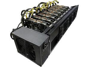 Open Air 8 GPU Mining Rig Frame for Crypto Miner, Stackable Ethereum Mining Machine 1800W Power Supply 110V-264V, 8 GPU Motherboard with CPU & 128GB SSD & 8G RAM & 4 Fans (Without GPU)