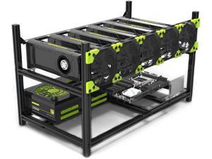 6 GPU Mining Case Rig Aluminum Stackable Preassembled Open Air Frame for Ethereum(ETH)/ETC/ZCash/Monero/BTC Easy Mounting Edition(Just 10 Minutes)