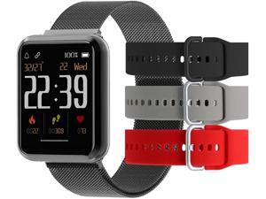 Beantech Emerge S3 Smartwatch for iPhone and Android, Black with 3 Extra Straps Beantech Emerge S3 Smartwatch for iPhone and Android, Black with 3 Extra Straps